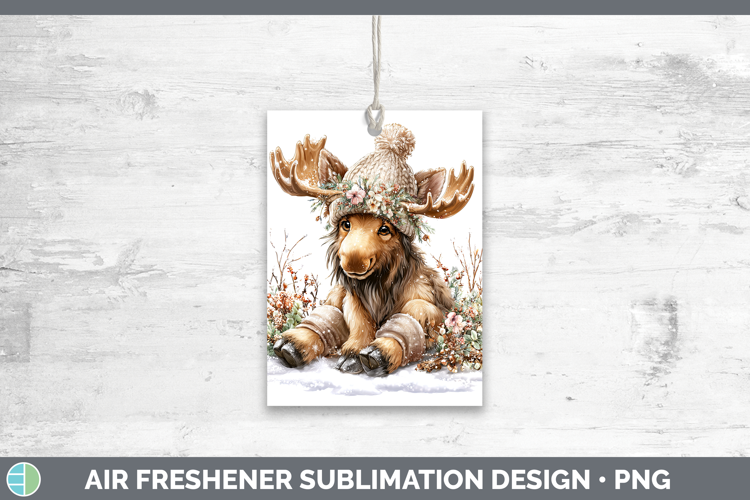 Moose Animals Winter Knit Hat Air Freshener Sublimation Desi