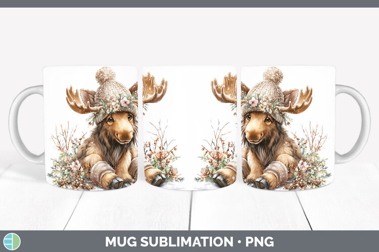 GorgeousAnimals Winter Knit Hat Mug Wrap design.