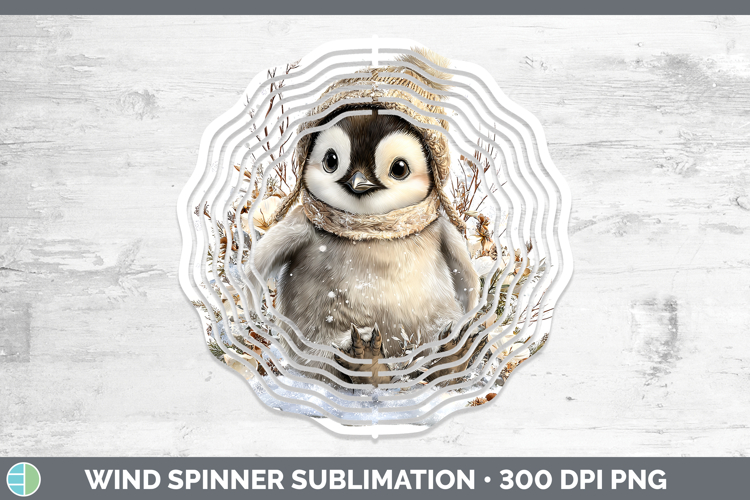 Penguin Animals Winter Knit Hat Wind Spinner Sublimation Des