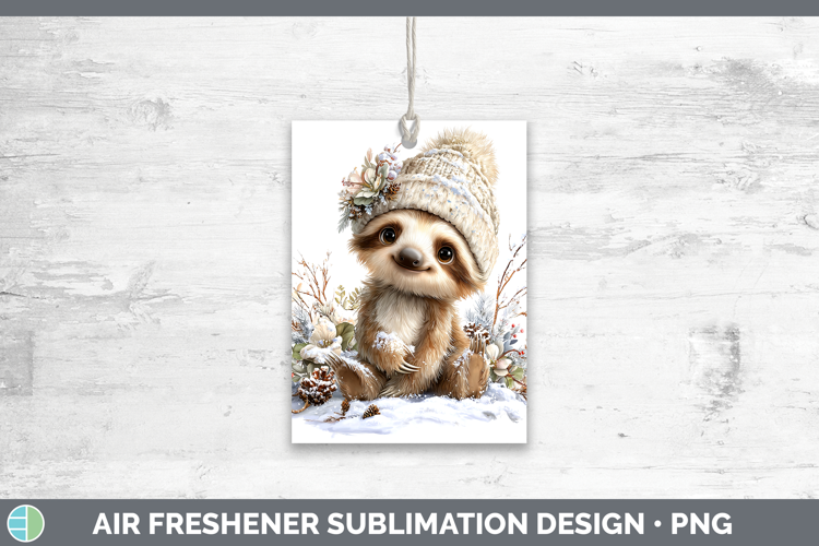 Sloth Animals Winter Knit Hat Air Freshener Sublimation Desi