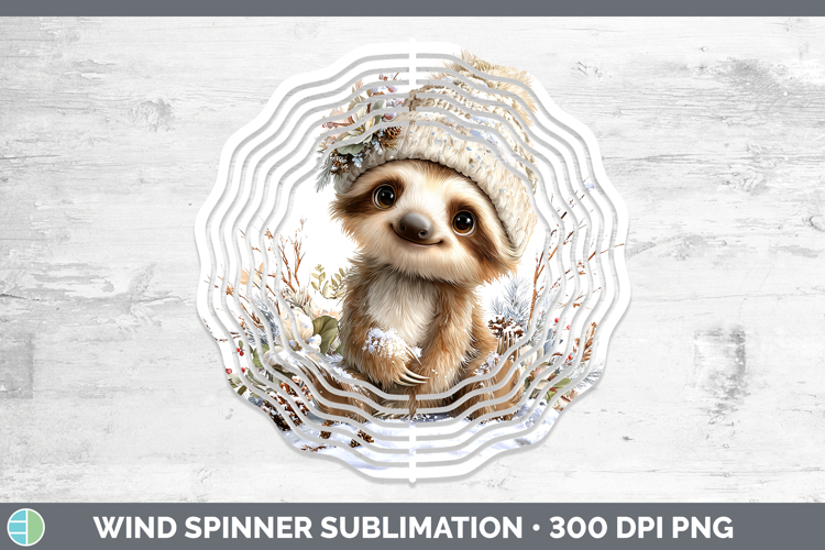 Sloth Animals Winter Knit Hat Wind Spinner Sublimation Desig