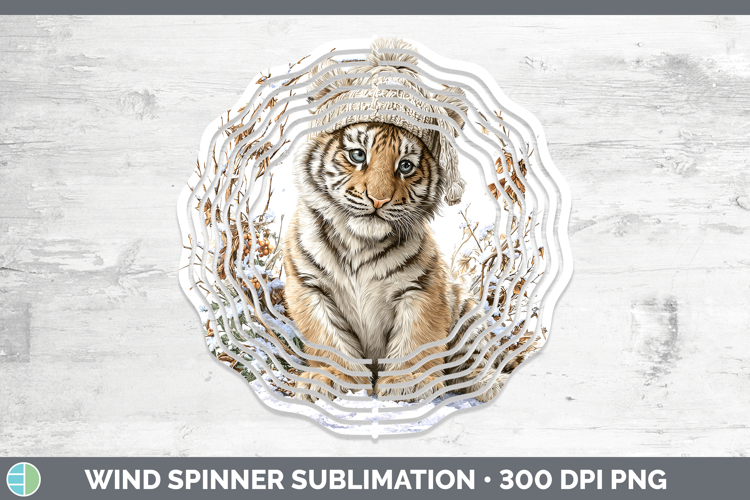 Tiger Animals Winter Knit Hat Wind Spinner Sublimation Desig