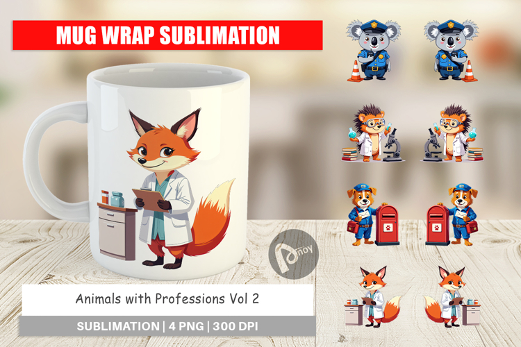 Mug Wrap Career Animals