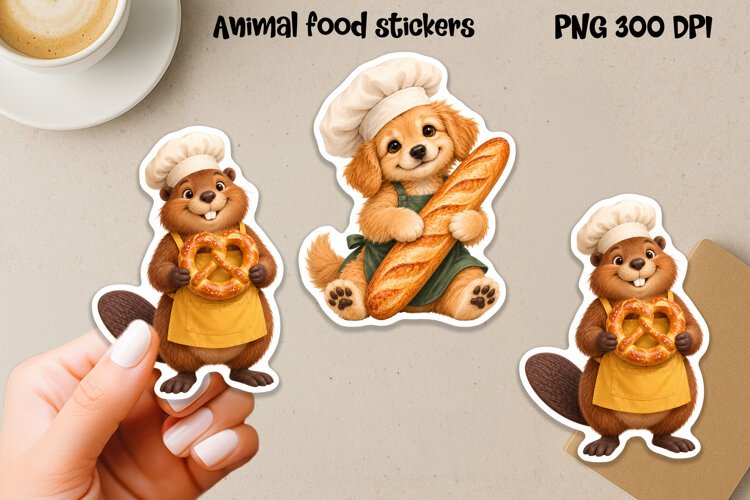 Cute animal food sticker printable example image 1
