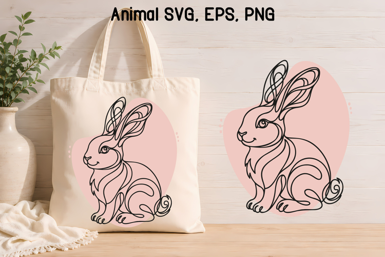 Flow Line Animal SVG Design | Cute Bunny SVG