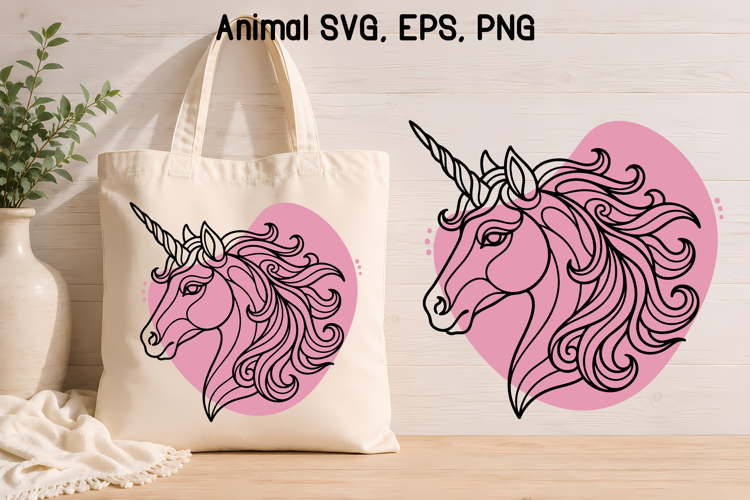 Flow Line Animal SVG Design | Elegant unicorn SVG