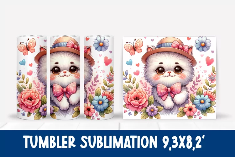 Funny cat sublimation tumbler wrap