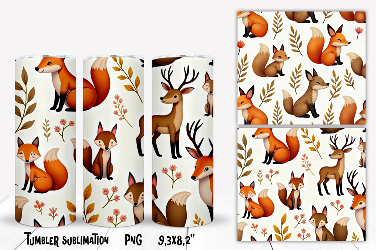 Animal tumbler sublimation | Fox tumbler | Tumbler wrap