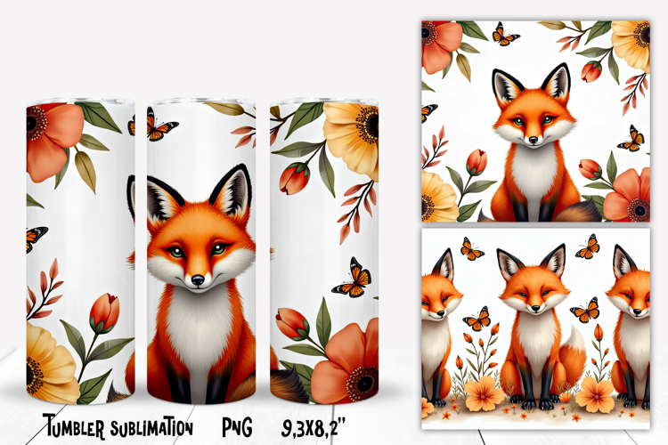 Animal tumbler sublimation | Fox tumbler | Tumbler wrap