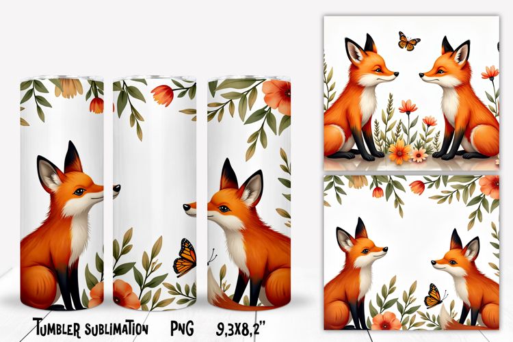 Animal tumbler sublimation | Fox tumbler | Tumbler wrap