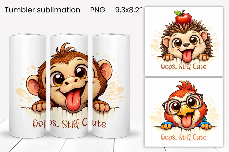 Funny animals sticking out their tongues tumbler wrap