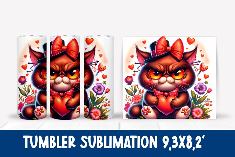 Funny cat sublimation PNG tumbler wrap