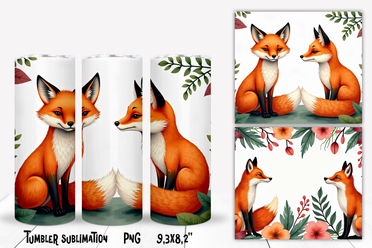 Animal tumbler sublimation | Fox tumbler | Tumbler wrap