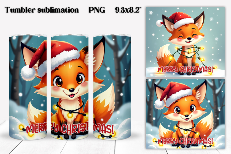 Christmas tumbler sublimation | Christmas animal tumbler PNG