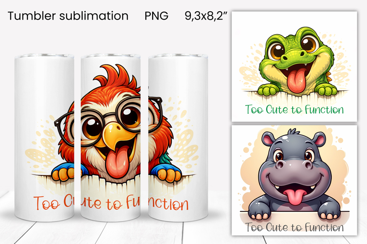 Funny animals sticking out their tongues tumbler wrap