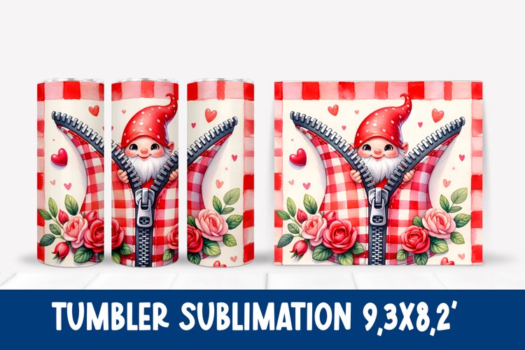 Cute gnome sublimation tumbler design