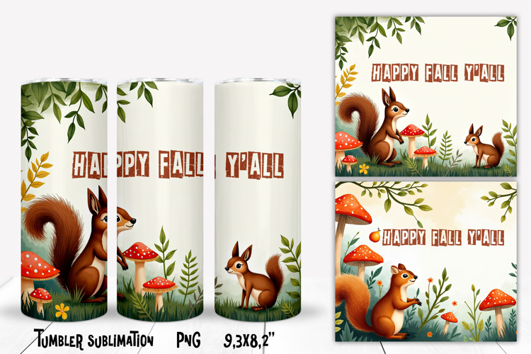 Animal tumbler sublimation | Squirrel tumbler | Tumbler wrap