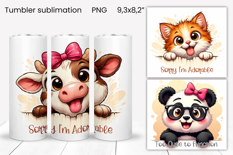 Funny animals sticking out their tongues tumbler wrap