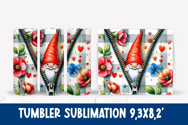 Cute gnome sublimation tumbler | Tumbler gnome example image 1