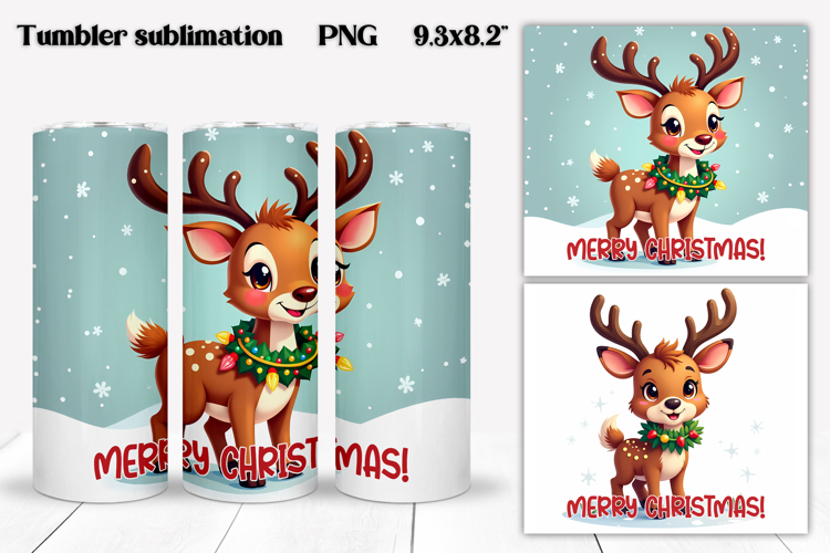 Christmas tumbler sublimation | Christmas animal tumbler PNG