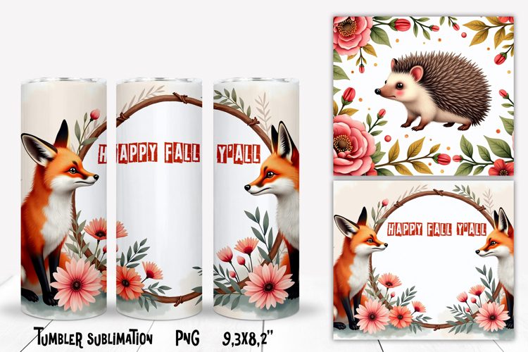 Animal tumbler sublimation | Fox tumbler | Tumbler wrap