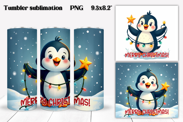 Christmas tumbler sublimation | Christmas animal tumbler PNG