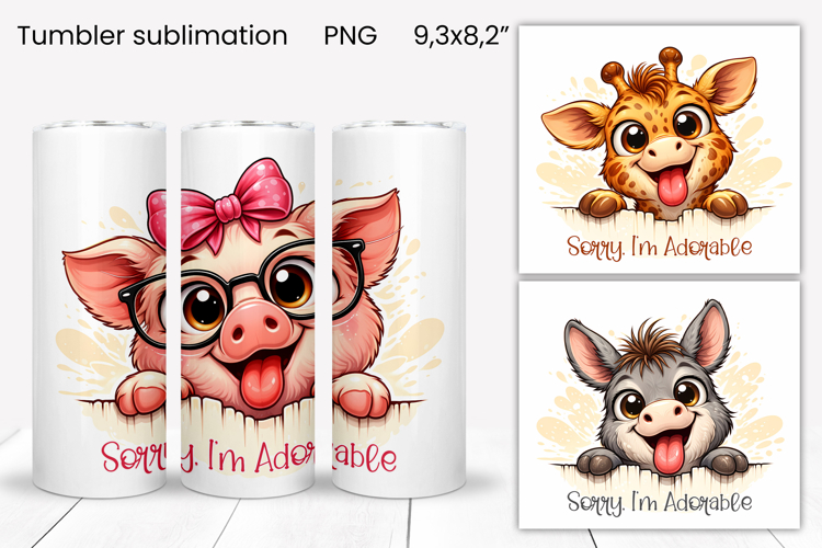 Funny animals sticking out their tongues tumbler wrap
