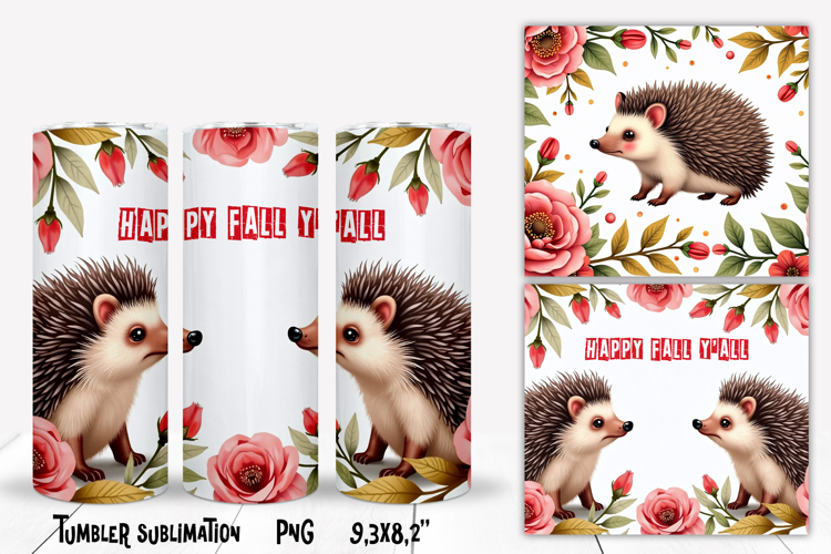 Animal tumbler sublimation | Hedgehog tumbler | Tumbler wrap