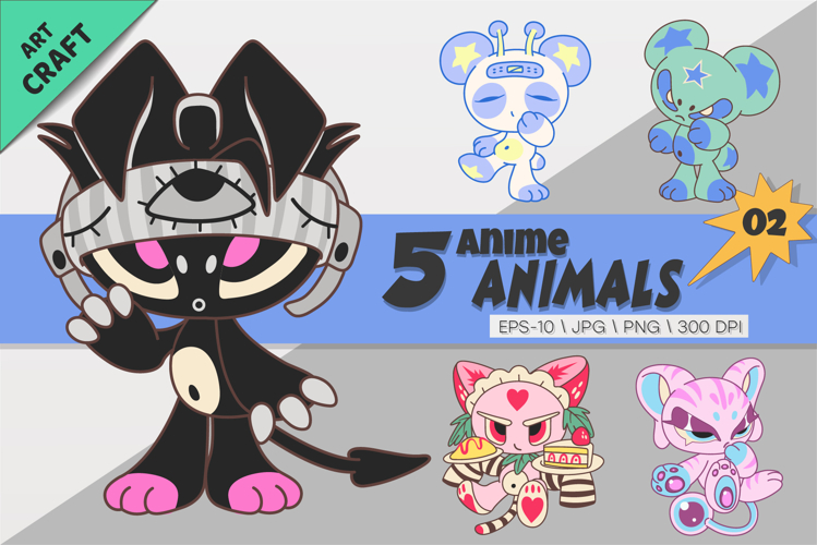 Anime character set 02. Tshirt, PNG.