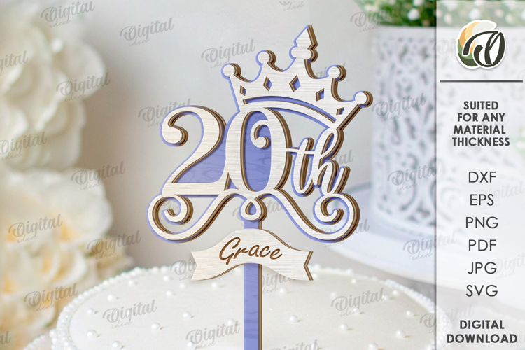 Anniversary Cake Topper Laser Cut. Cake Topper SVG