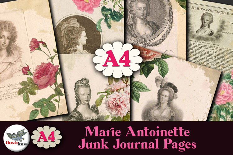 Marie Antoinette Journal Pages A4 Printable Set