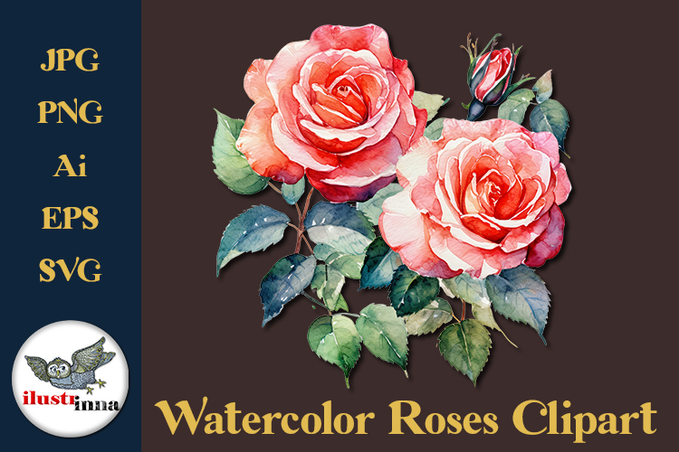 Watercolor Rose Clipart Image 7