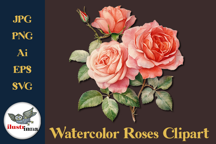 Watercolor Rose Clipart Image 5