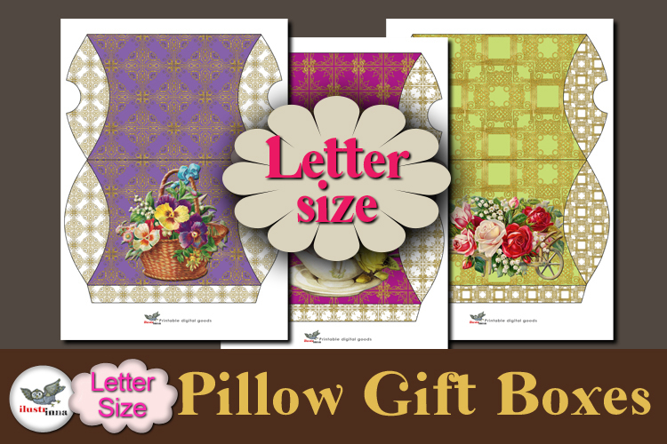 Floral Pillow Gift Box Printable Letter Template Vol 1