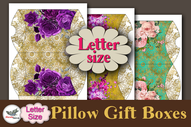Floral Pillow Gift Box Printable Letter Template Vol 2
