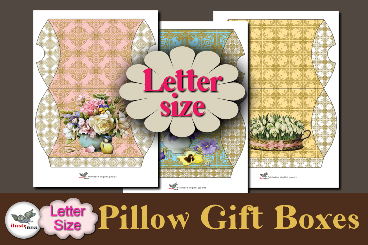 Floral Pillow Gift Box Printable Letter Template Vol 2