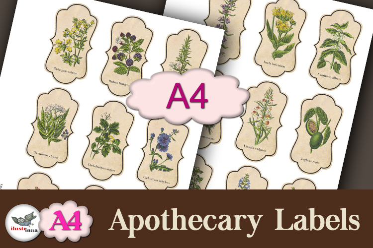 Vintage Apothecary Labels A4 Printable Set