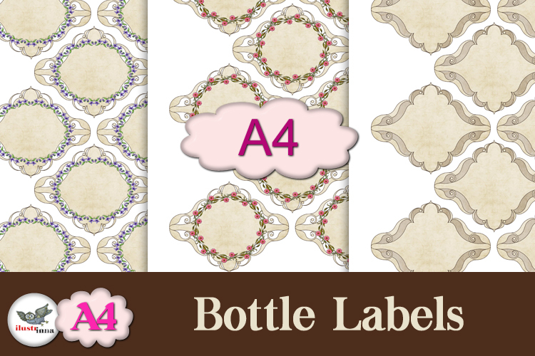 Vintage Floral Bottle Labels Printable Kit example image 1