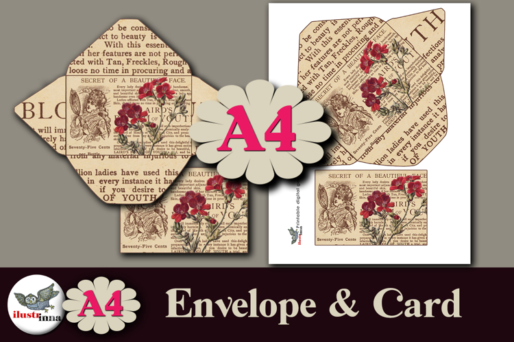 Vintage Envelope and Card Printable Kit for Junk Journals example image 1