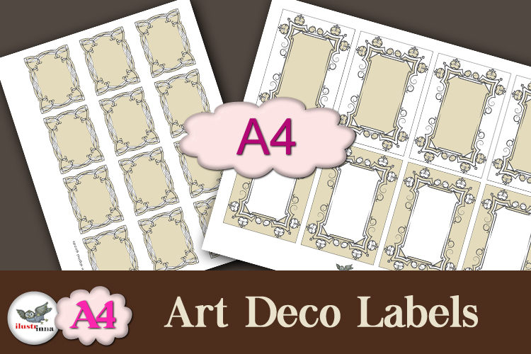 Elegant Art Deco Labels Printable Kit A4