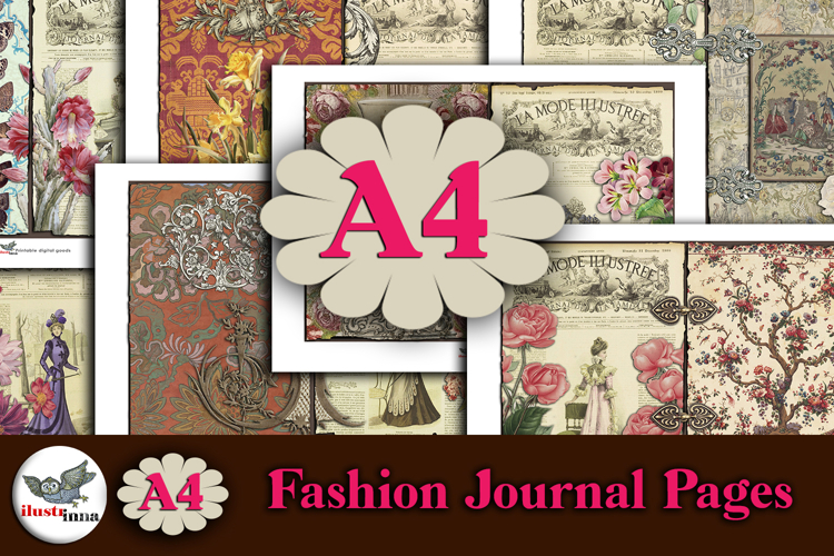 La Mode Illustrée Paris A4 Ephemera Journal Pages