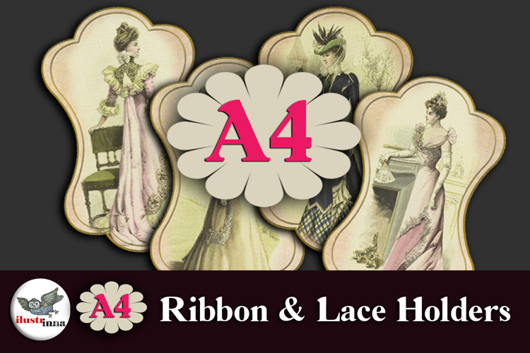 Vintage Fashion Ribbon & Lace Holders Printable A4