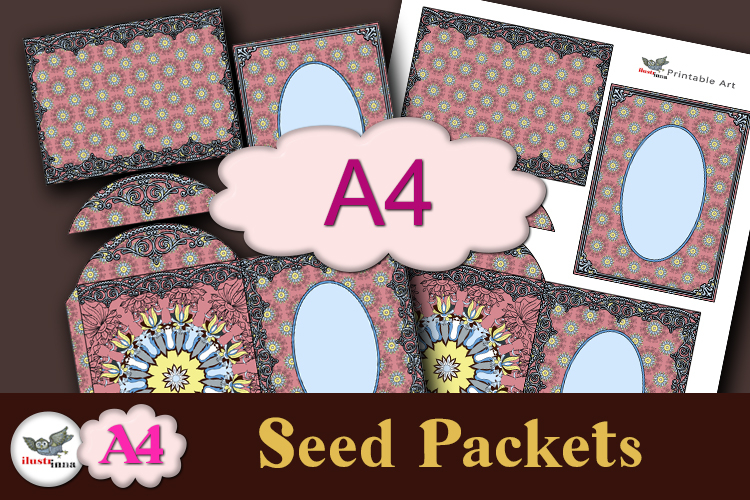 Pink Vintage Seed Packet Printable Template A4