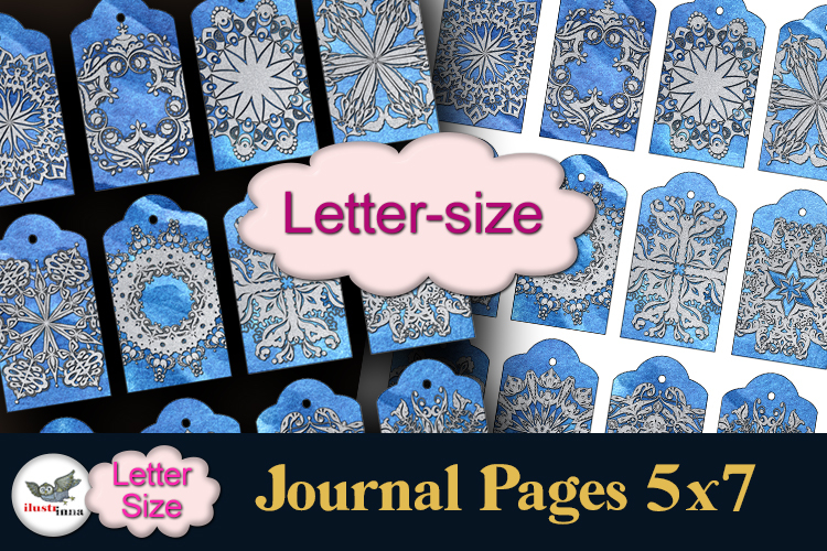 Blue & Silver Christmas Tags Letter Printable Set