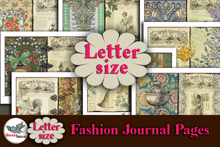 La Mode Illustrée Paris Letter Size Journal Pages