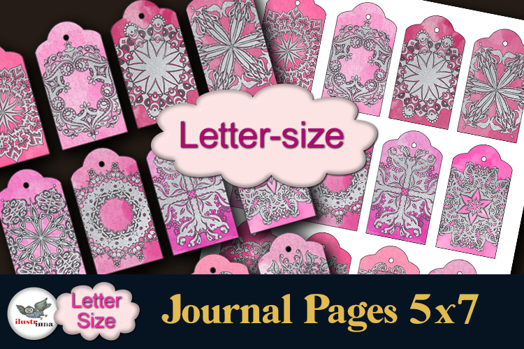 Pink & Silver Christmas Tags Letter Printable Set
