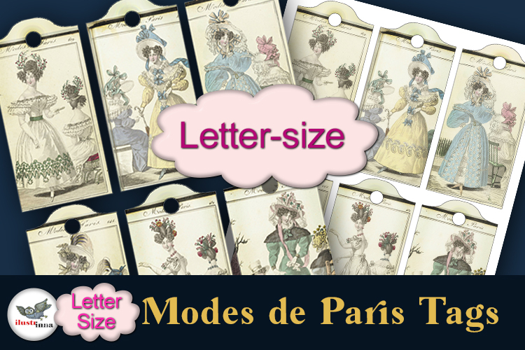 Modes de Paris Vintage Tags Printable Letter