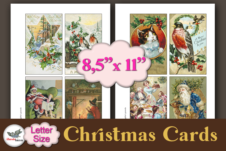 Victorian Christmas Cards Printable Letter Kit