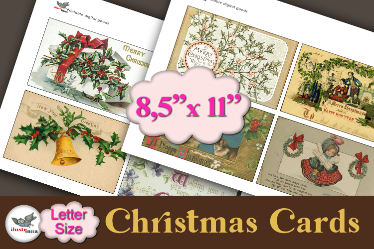 Victorian Christmas Cards Printable Letter Kit
