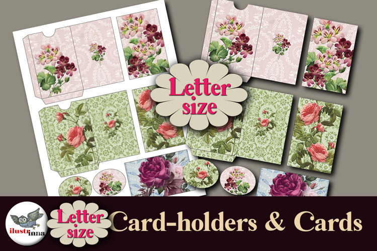 Vintage Floral Card Holders   Cards Printable Letter